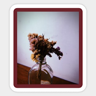 Vintage Pressed Flowers Vase | Picture Sticker